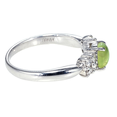 【中古】PT900 CATS EYE RING クリソベリルキャッツアイリング CE1.10ct D0.31ct 5.2g #14