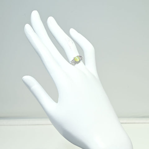 【中古】PT900 CATS EYE RING クリソベリルキャッツアイリング CE1.10ct D0.31ct 5.2g #14