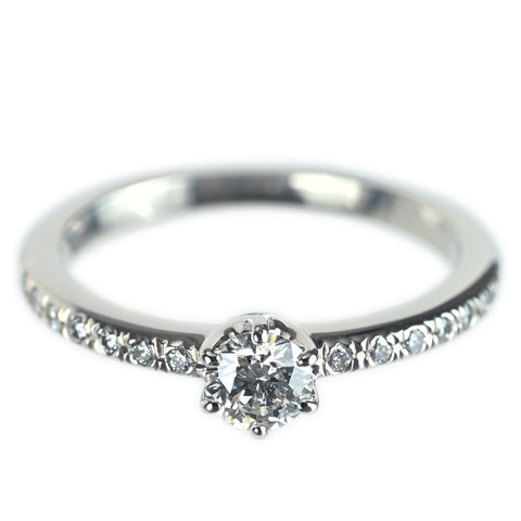 【中古】STAR JEWELRY スタージュエリー PT950 ダイヤモンドリング D0.288ct D0.10ct 3.7g #10