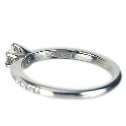 【中古】STAR JEWELRY スタージュエリー PT950 ダイヤモンドリング D0.288ct D0.10ct 3.7g #10