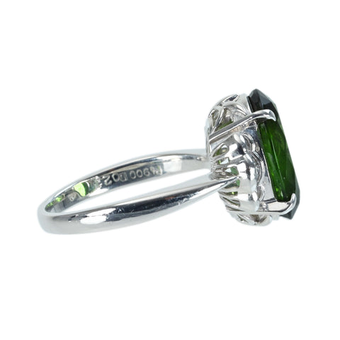 【中古】PT900 TOURMALINEトグリーントルマリンリング GT5.72ct D0.23ct 8.5g #15.5
