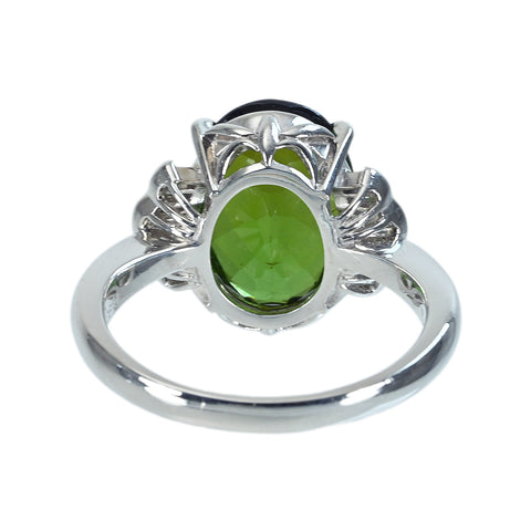 【中古】PT900 TOURMALINEトグリーントルマリンリング GT5.72ct D0.23ct 8.5g #15.5