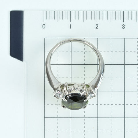 【中古】PT900 TOURMALINEトグリーントルマリンリング GT5.72ct D0.23ct 8.5g #15.5