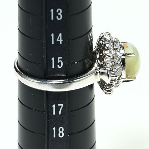 【中古】PT900 CAT'S EYE RING クリソベリルキャッツアイリング CE3.88ct D0.71ct 8.7g #16