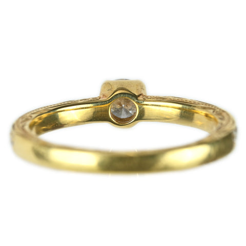 【中古】MAXI マキシ K18YGダイヤモンドリング D0.272ct D0.20ct #10 2.6g