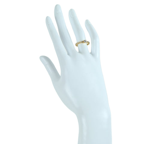 【中古】MAXI マキシ K18YGダイヤモンドリング D0.272ct D0.20ct #10 2.6g