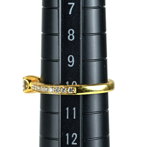 【中古】MAXI マキシ K18YGダイヤモンドリング D0.272ct D0.20ct #10 2.6g