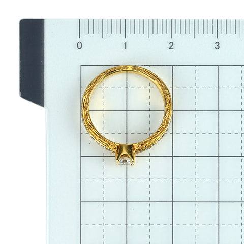 【中古】MAXI マキシ K18YGダイヤモンドリング D0.272ct D0.20ct #10 2.6g