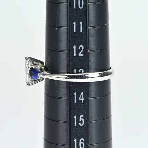 【中古】PT900 DIAMONDダイヤモンド・サファイアリングD0.26ct S0.55ct 3.9g #11