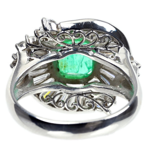 【中古】PT900 EMERALD エメラルドリング E2.02ct D1.69ct 10g