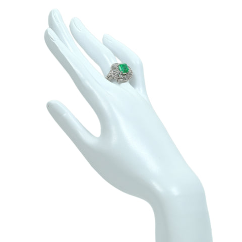 【中古】PT900 EMERALD エメラルドリング E2.02ct D1.69ct 10g