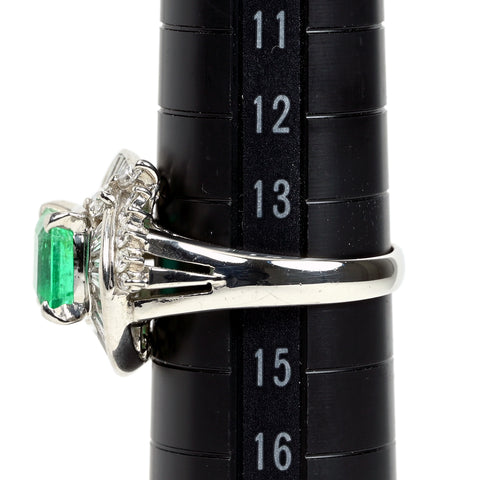 【中古】PT900 EMERALD エメラルドリング E2.02ct D1.69ct 10g