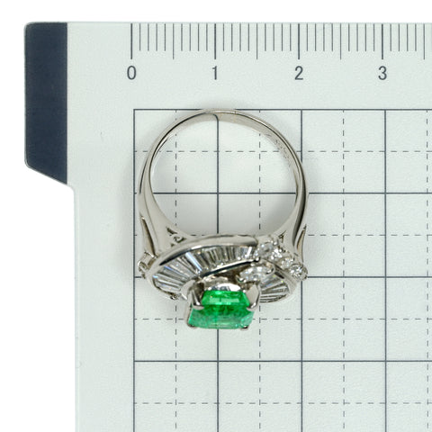 【中古】PT900 EMERALD エメラルドリング E2.02ct D1.69ct 10g