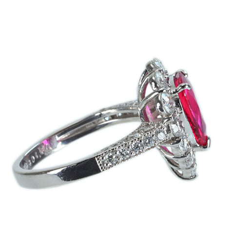 Pre-owned PT900 No Heat Ruby Ring, 2.33ct diameter, 1.60ct diameter, GIA certificate, 6.6g, #13 