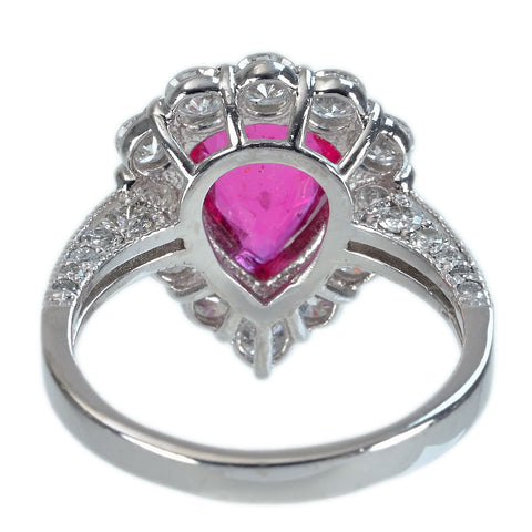 Pre-owned PT900 No Heat Ruby Ring, 2.33ct diameter, 1.60ct diameter, GIA certificate, 6.6g, #13 