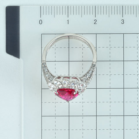 Pre-owned PT900 No Heat Ruby Ring, 2.33ct diameter, 1.60ct diameter, GIA certificate, 6.6g, #13 