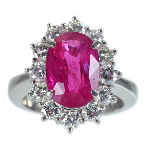 【中古】PT900 RUBY RING ルビーリング R4.967ct D1.39ct CGL鑑別書 10.4g #9