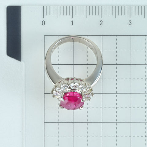 [Used] PT900 RUBY RING Ruby ring R4.967ct D1.39ct CGL differentiation book 10.4g #9 