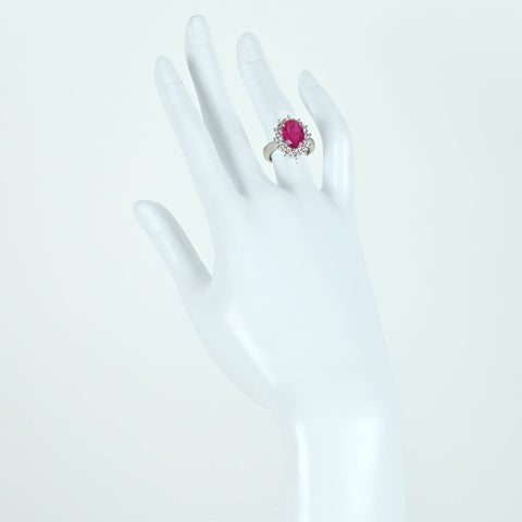 [Used] PT900 RUBY RING Ruby ring R4.967ct D1.39ct CGL differentiation book 10.4g #9 