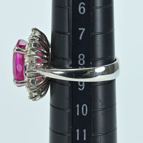[Used] PT900 RUBY RING Ruby ring R4.967ct D1.39ct CGL differentiation book 10.4g #9 