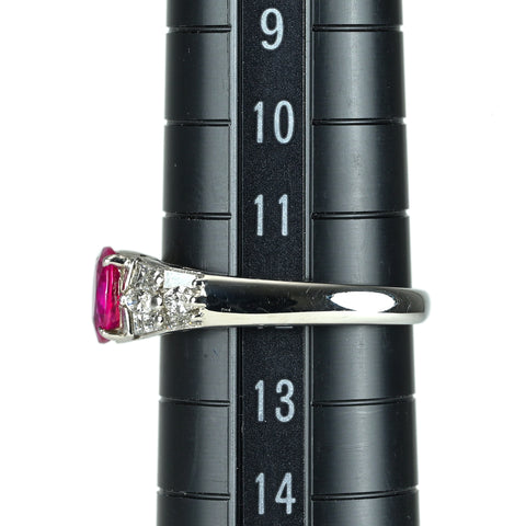 【中古】PT900 ビルマ産 ルビー リング R0.99ct D0.60ct #12 4.8g GIA産地証明付き鑑別書