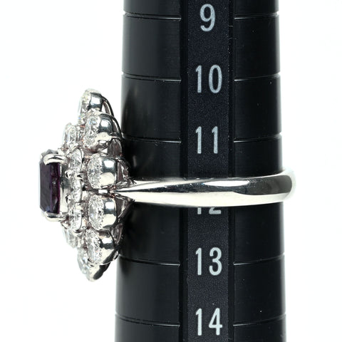 【中古】リング PT900 ALEXANDRITE アレキサンドライト リング A1.04ct D2.06ct 9.4g