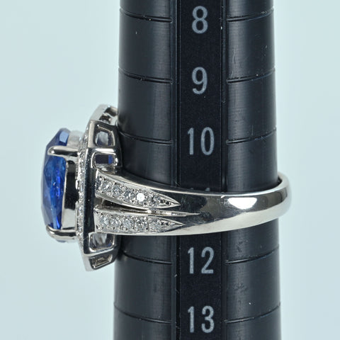 【中古】PT900 SAPPHIRE RING スリランカ産サファイアリング S5.398ct D0.65ct GRS何晏別書 12.1g #11　