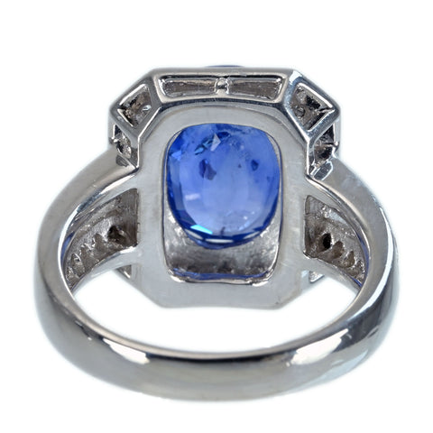 【中古】PT900 SAPPHIRE RING スリランカ産サファイアリング S5.398ct D0.65ct GRS何晏別書 12.1g #11　