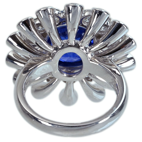 【中古】PT900 SAPPHIREスリランカ産サファイアリング S10.07ct D3.26ct GRSロイヤルブルー鑑別書 21.5g #12.5