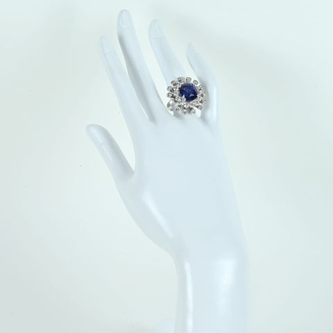 【中古】PT900 SAPPHIREスリランカ産サファイアリング S10.07ct D3.26ct GRSロイヤルブルー鑑別書 21.5g #12.5