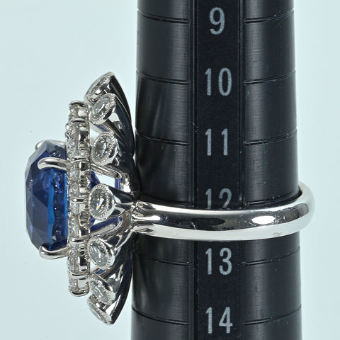 【中古】PT900 SAPPHIREスリランカ産サファイアリング S10.07ct D3.26ct GRSロイヤルブルー鑑別書 21.5g #12.5