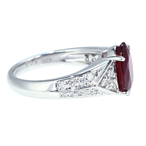 【中古】PT900 RUBY RING ルビーリング R3.03ct D0.34ct GRSヴィヴィッドレッド鑑別書 7.0g # 13