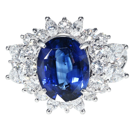 【中古】PT900 SAPPHIRE RING スリランカ産サファイアリング S5.05ct GRS Royal Blue 鑑別書11.4g  #10