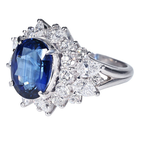 【中古】PT900 SAPPHIRE RING スリランカ産サファイアリング S5.05ct GRS Royal Blue 鑑別書11.4g  #10