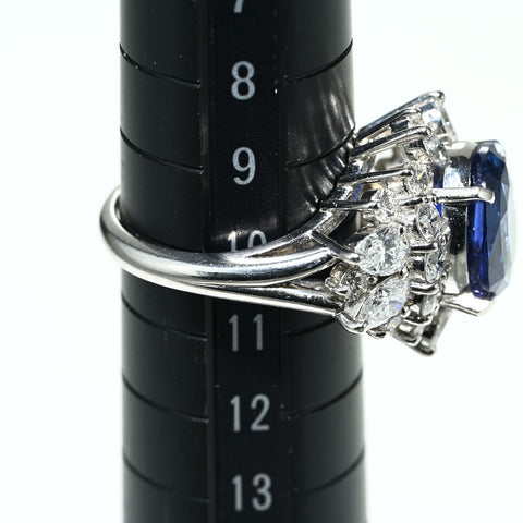 【中古】PT900 SAPPHIRE RING スリランカ産サファイアリング S5.05ct GRS Royal Blue 鑑別書11.4g  #10