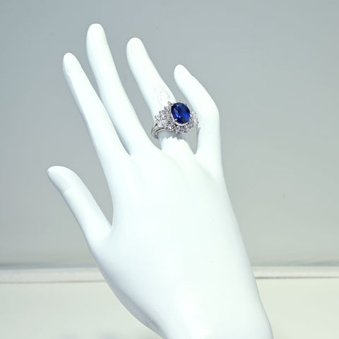 【中古】PT900 SAPPHIRE RING スリランカ産サファイアリング S5.05ct GRS Royal Blue 鑑別書11.4g  #10