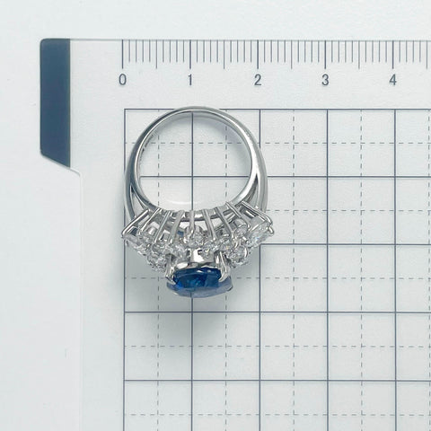 【中古】PT900 SAPPHIRE RING スリランカ産サファイアリング S5.05ct GRS Royal Blue 鑑別書11.4g  #10