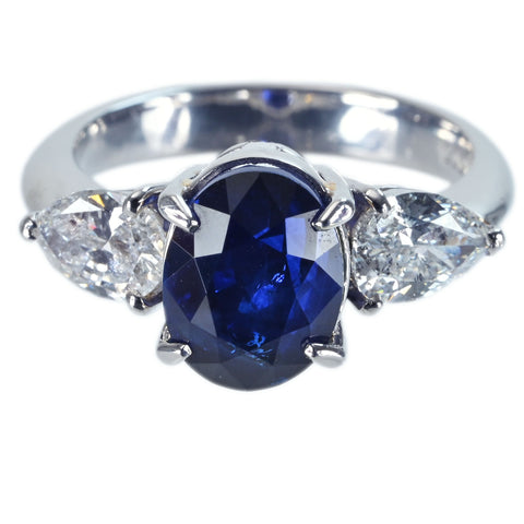 【中古】PT900 SAPPHIRE RING スリランカ産 サファイアリング S4.84ct D1.05ct GRS鑑別書 7.5g #11