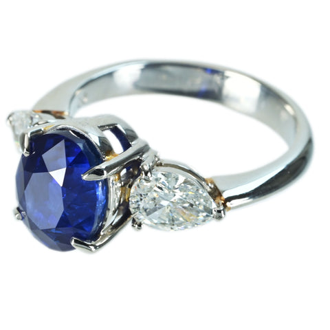 【中古】PT900 SAPPHIRE RING スリランカ産 サファイアリング S4.84ct D1.05ct GRS鑑別書 7.5g #11