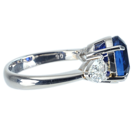 【中古】PT900 SAPPHIRE RING スリランカ産 サファイアリング S4.84ct D1.05ct GRS鑑別書 7.5g #11