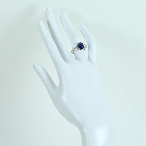 【中古】PT900 SAPPHIRE RING スリランカ産 サファイアリング S4.84ct D1.05ct GRS鑑別書 7.5g #11