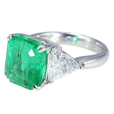 【中古】PT900 EMERALD RING エメラルドリング E7.024ct D1.669ct GRS鑑別書 8.0g #12