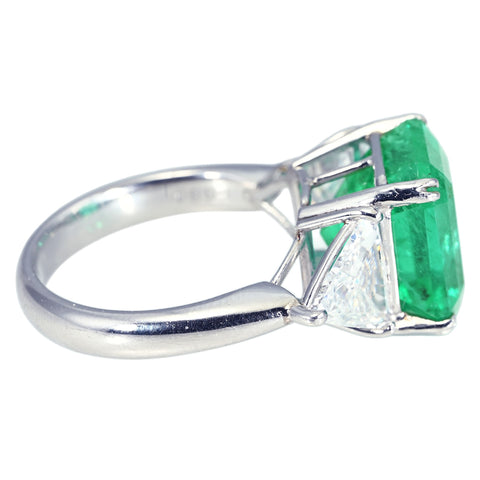【中古】PT900 EMERALD RING エメラルドリング E7.024ct D1.669ct GRS鑑別書 8.0g #12