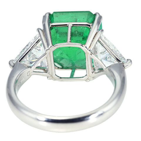【中古】PT900 EMERALD RING エメラルドリング E7.024ct D1.669ct GRS鑑別書 8.0g #12