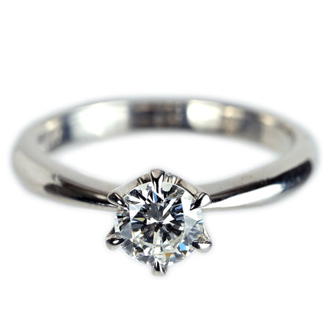 【中古】PT900 ダイヤモンドリング 0.613ct F SI2 Good 中央宝石研究所ソーティング 4.5g ＃11