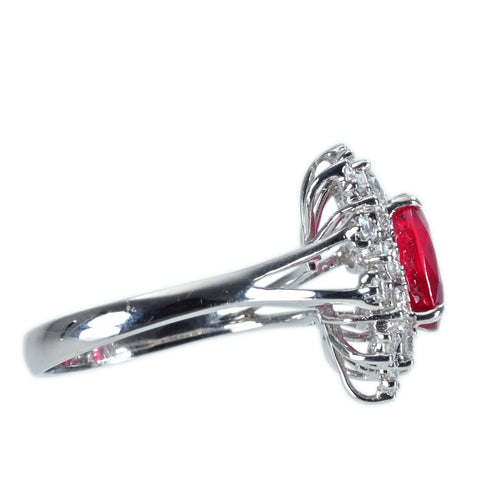 【中古】K18WG NO HEAT RUBY RING モザンビーク産 非加熱ルビーリング R2.28ct D0.71ct GRS鑑別書 4.1g #12.5