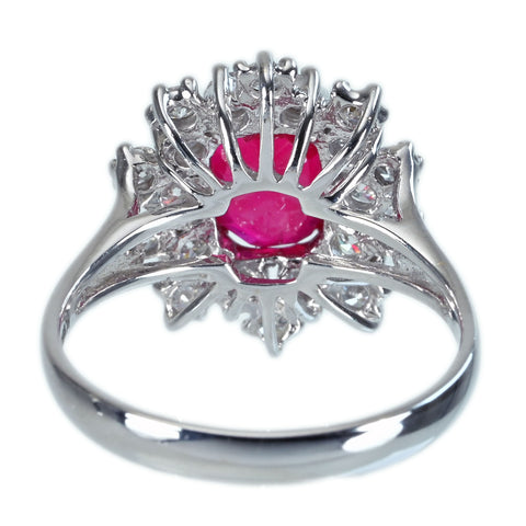 【中古】K18WG NO HEAT RUBY RING モザンビーク産 非加熱ルビーリング R2.28ct D0.71ct GRS鑑別書 4.1g #12.5