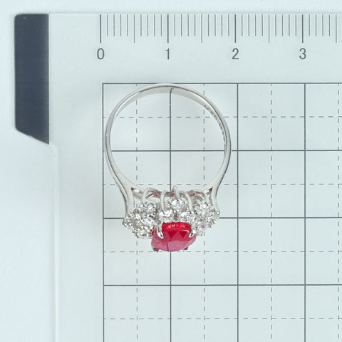 【中古】K18WG NO HEAT RUBY RING モザンビーク産 非加熱ルビーリング R2.28ct D0.71ct GRS鑑別書 4.1g #12.5