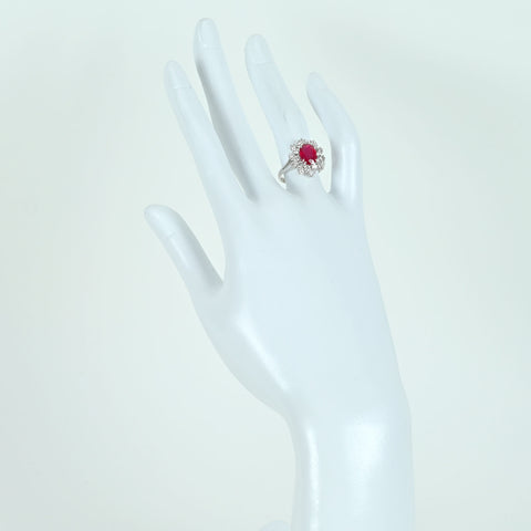 【中古】K18WG NO HEAT RUBY RING モザンビーク産 非加熱ルビーリング R2.28ct D0.71ct GRS鑑別書 4.1g #12.5