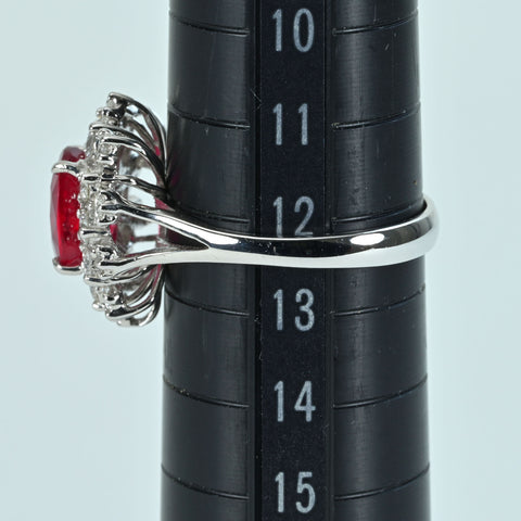 【中古】K18WG NO HEAT RUBY RING モザンビーク産 非加熱ルビーリング R2.28ct D0.71ct GRS鑑別書 4.1g #12.5